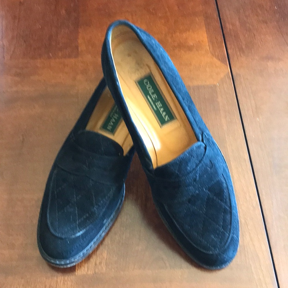 Cole Haan Black Suede Loafers, Size 8 1/2AA
